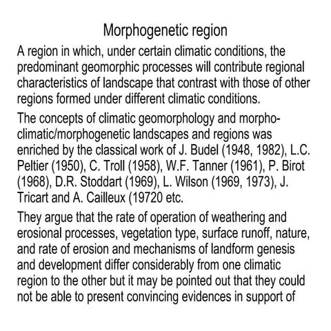 Morphogenetic region-Geomorhology Chapter