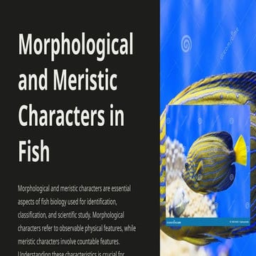 Morphometric and meristic characters of Fishes. pptx | PPTX