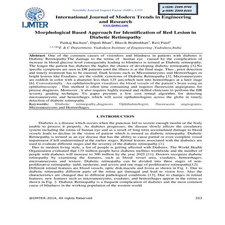 Morphological Based Approach for Identification of Red Lesion in Diabetic Ret...