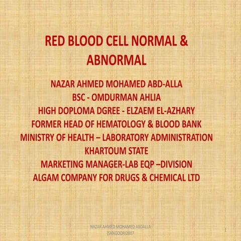 Morphological abnormality of red blood cell
