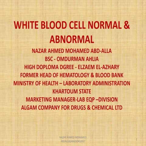 Morphological abnormality of white blood cell