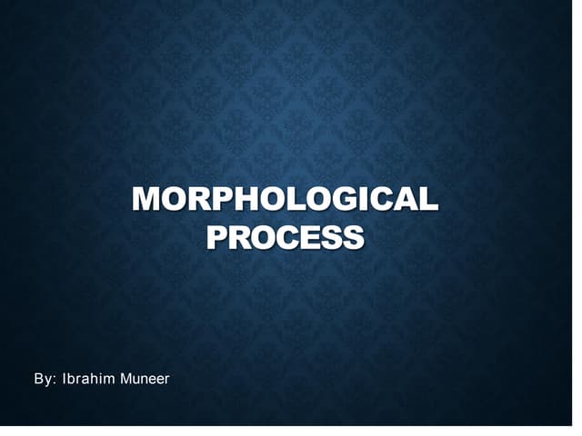MORPHOLOGICAL PROCESS