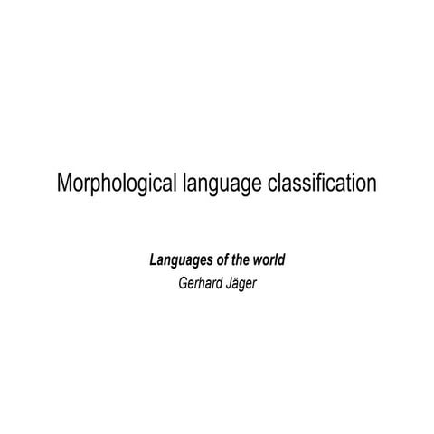 Morphological typology