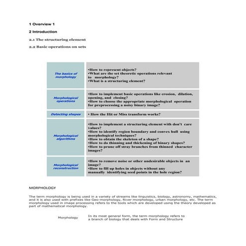 Morphology in graphics and image processing