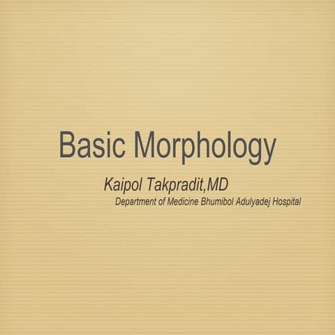Blood smear morphology | PPTX