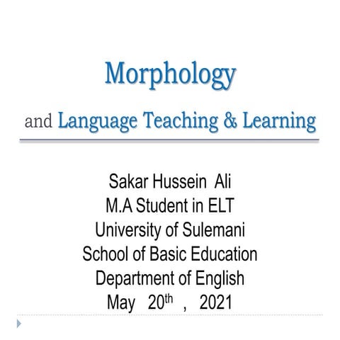 Morphology. sakar
