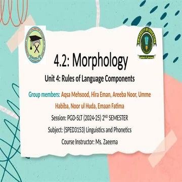 4.2 Morphological Rules & Components: Lexemes & Types of Morphemes