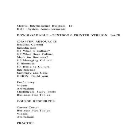 Morris, International Business, 1eHelp  System Announcement