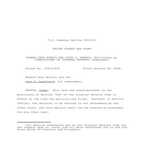 Morris v. commissioner