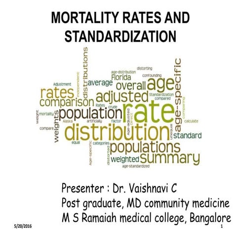 Mortality rates &  standardization