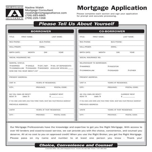 Mortgage application