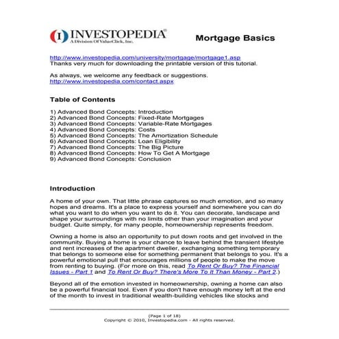Mortgage Basics