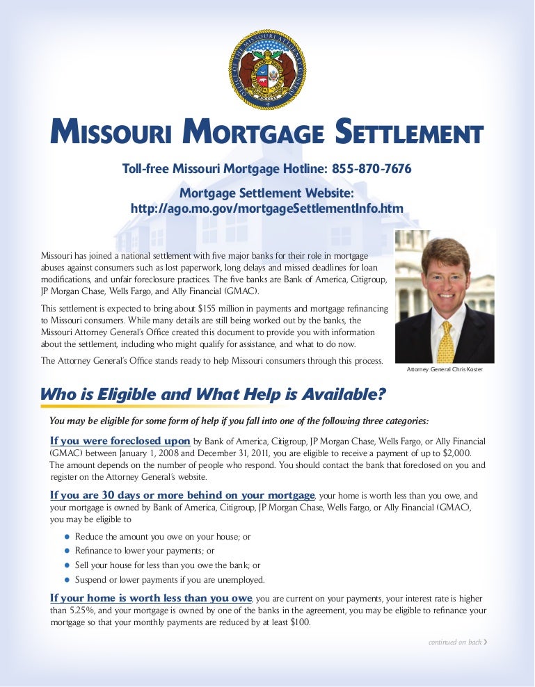 Missouri Mortgage Settlement
