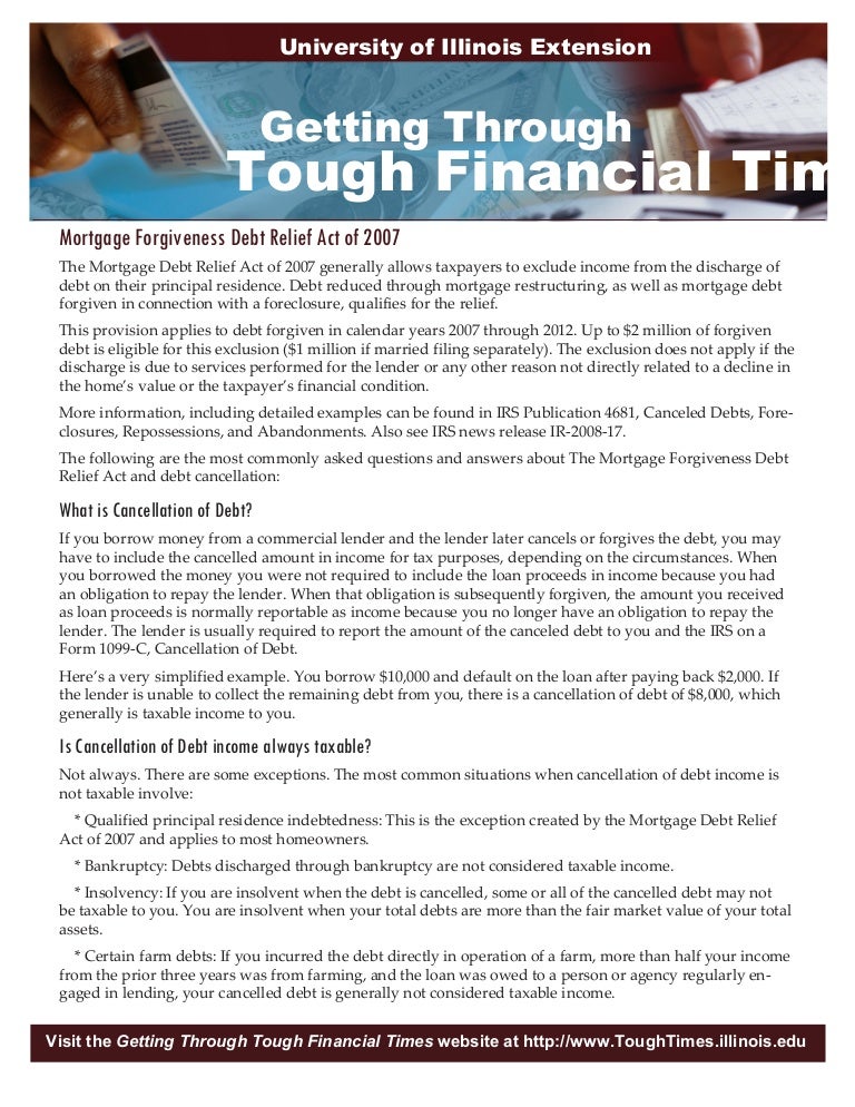 Mortgage debt_relief_act