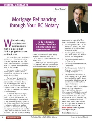 Mortgage Refinancing Through Your BC Notary
