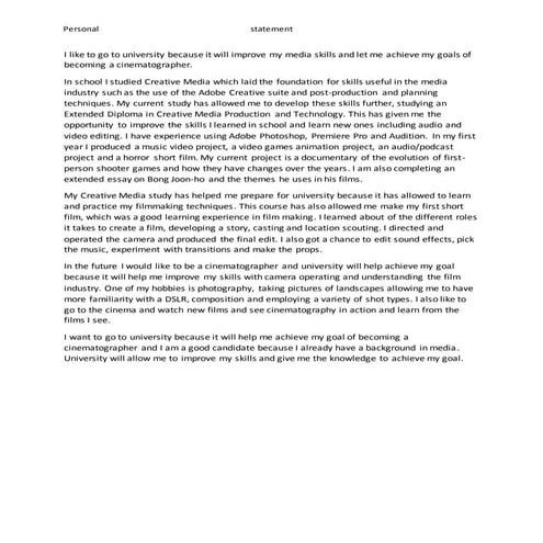 Personal Statement