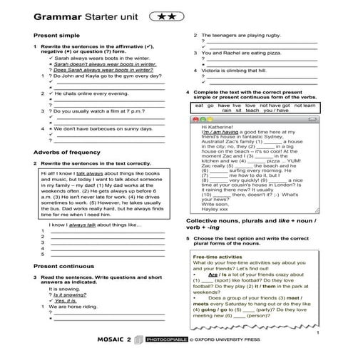 Mosaic 2ºeso starter unit