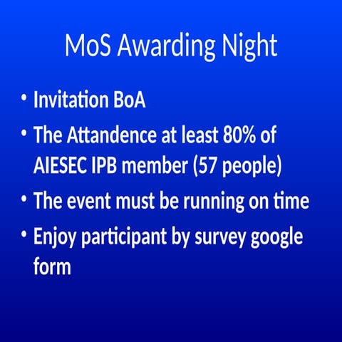 MoS Awarding Night Annual Event - AIESEC | PPTX