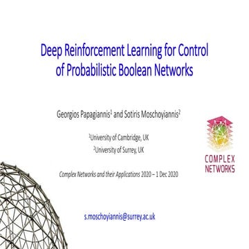 Deep Reinforcement Learning for control of PBNs--CNA2020