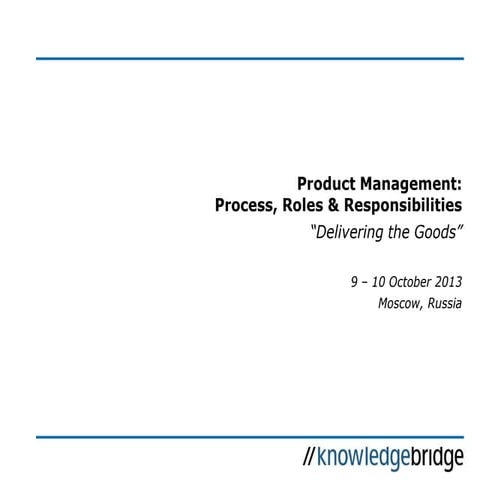 KB Seminars: Working with Technology - Product Management; 10/13