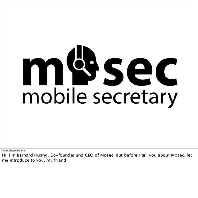 Mosec, Mobile Secretary - Betaspring Demo Day Pitch