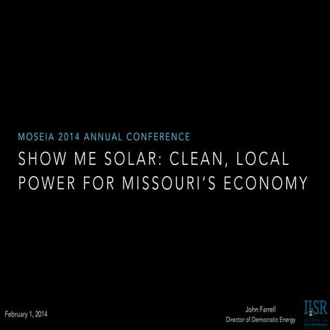 Show Me Solar: Clean, Local Power for Missouri's Economy