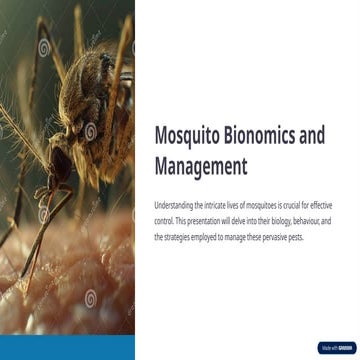 Mosquito Bionomics entomology ppt all types