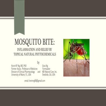 Mosquito bite: Inflammation and relief by topical natural  phytochemicals