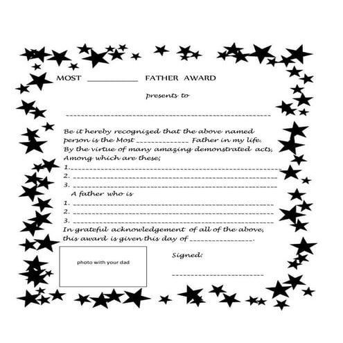 Certificate for Most _____Father 