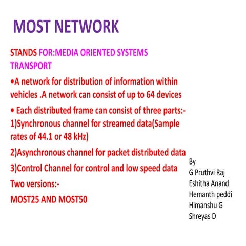 Most Media Oriented System Transport