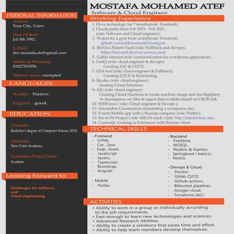 Mostafa atef cv-software-and-cloud-engineer | PDF