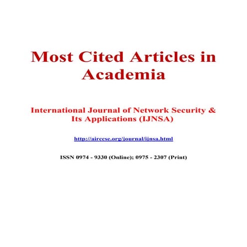 Most cited articles in academia - International journal of network security &...