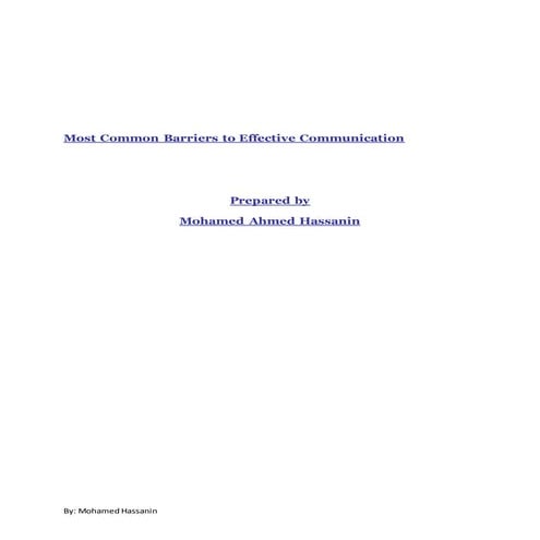 Most Common Barriers to Effective Communication