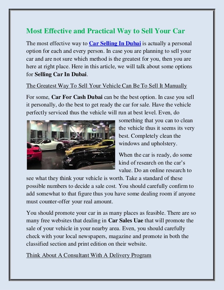 when should you sell your car