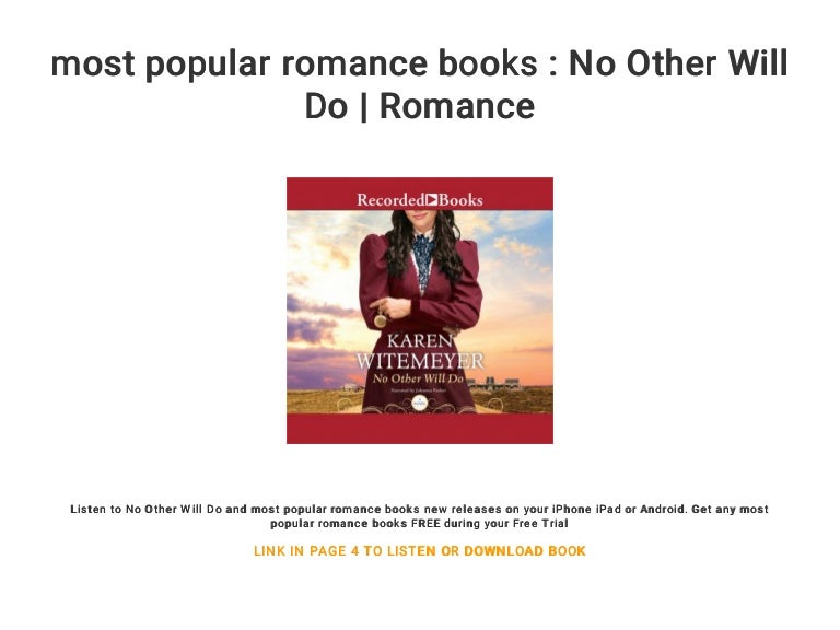 Most Popular Romance Books No Other Will Do Romance