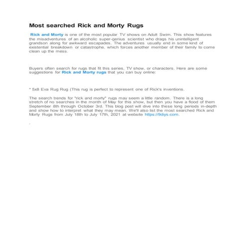 Most searched rick and morty rugs