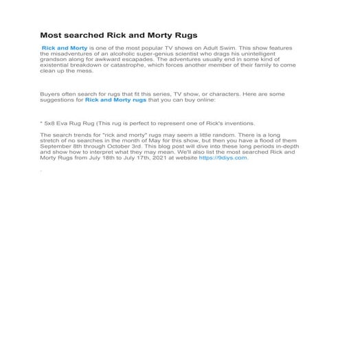 Most searched rick and morty rugs