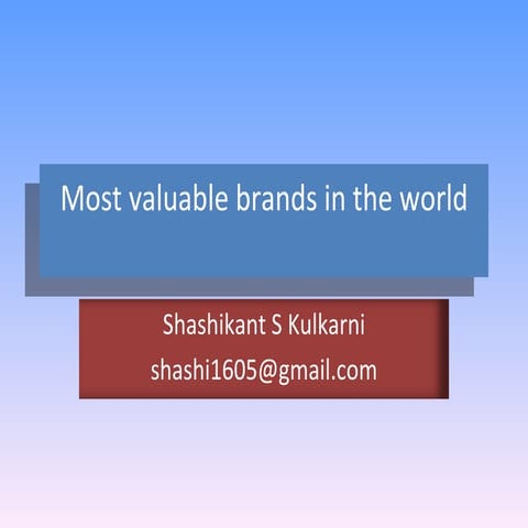 Most valuable brands in the world