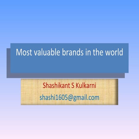 Most valuable brands in the world