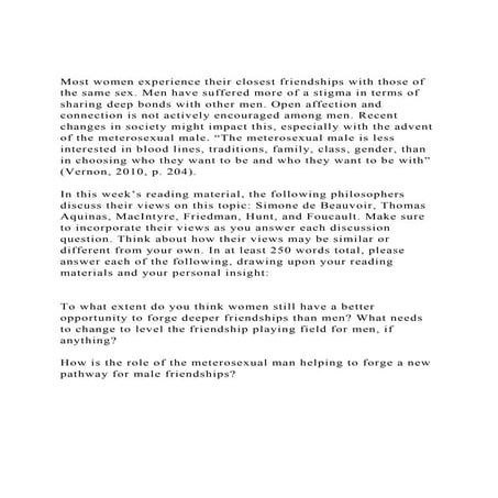 Most women experience their closest friendships with those of th.docx