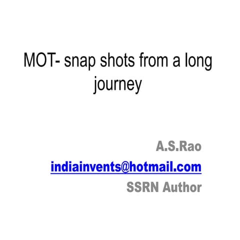 Mot snap shots of a long journey | PPTX