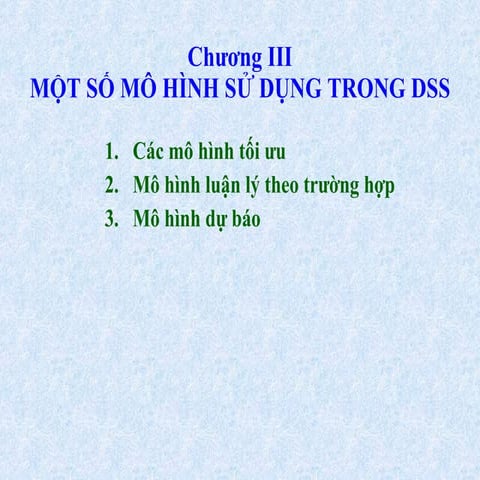 Mot So Mo Hinh Trong DSS