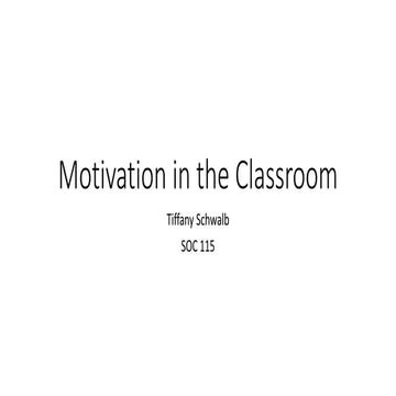 Motavation in the classroom 