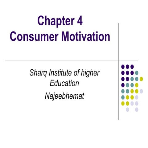 Consumer Behavior motivation  chap4