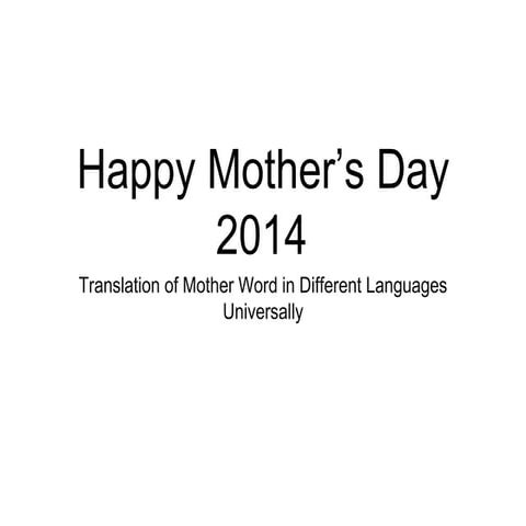 Mother Word Translation in Different Languages 