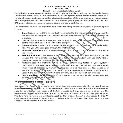 motherboard and storage devices