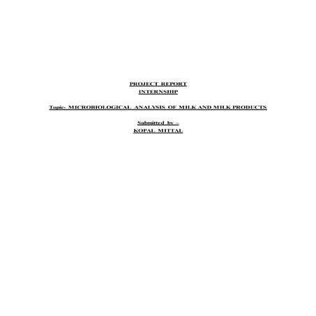 Mother dairy training report