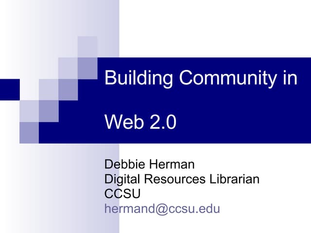 Building Community in Web 2.0