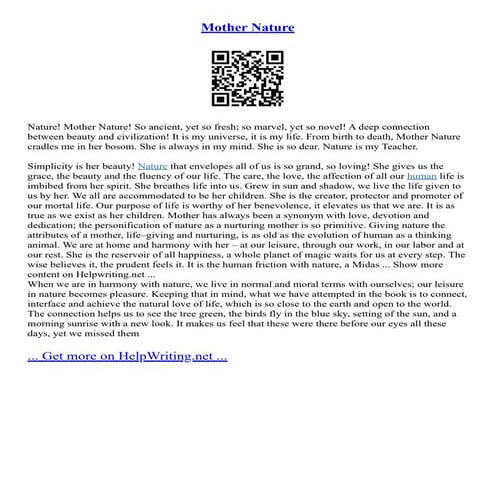Mother Nature | PDF