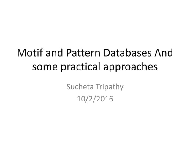 Motif andpatterndatabase